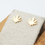 Mary Jane Leaf Stud Earrings 🍁
